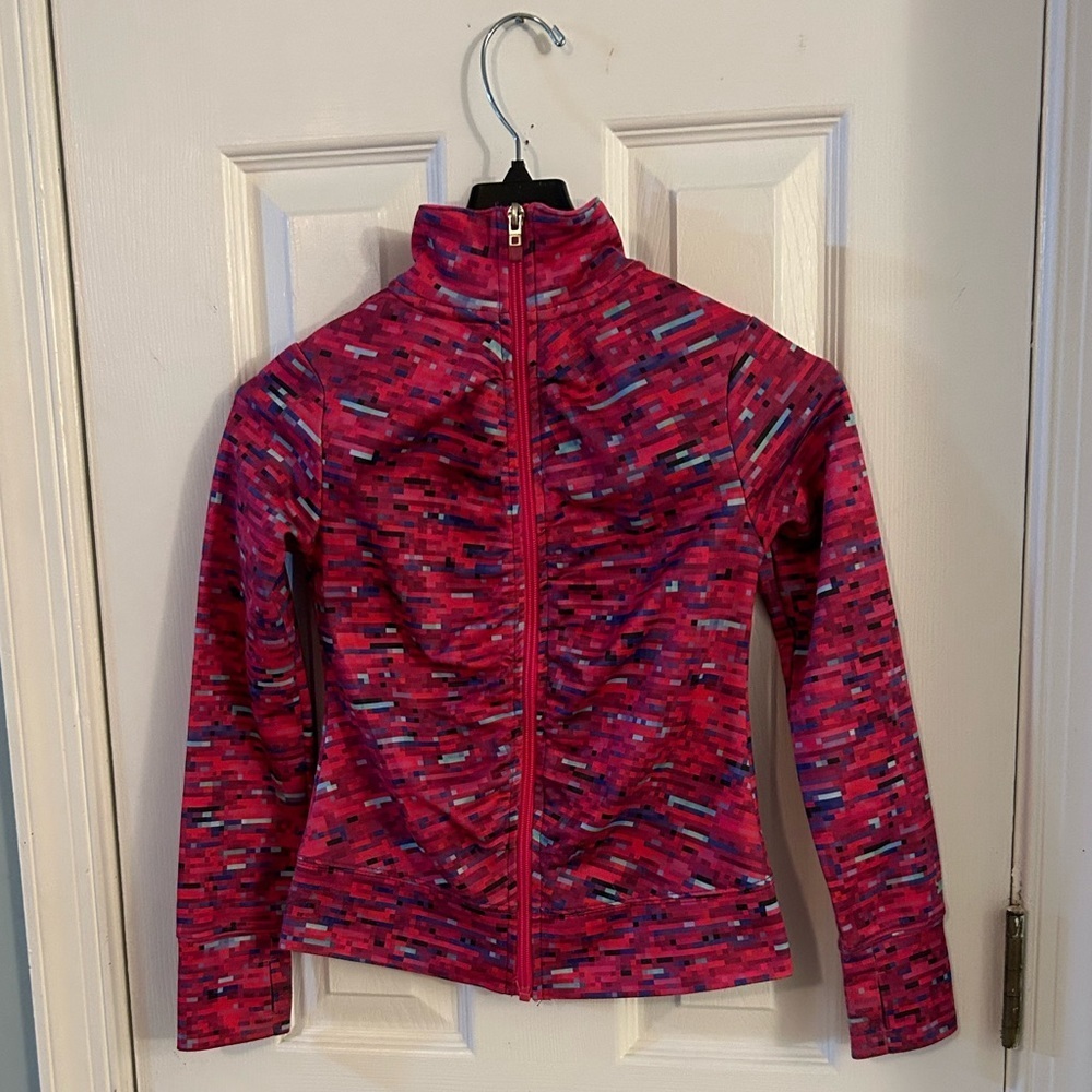 Champion Big Girls Jacket Pink Geometric Full Zip Sports Athletic